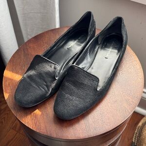 Via Spiga Black Textured Flats